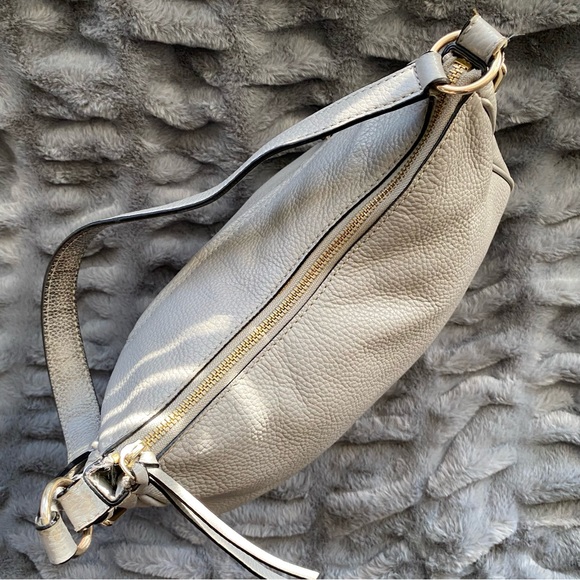 Kate Spade Gray Pebbled Leather Hobo Shoulder Bag - Picture 5 of 10